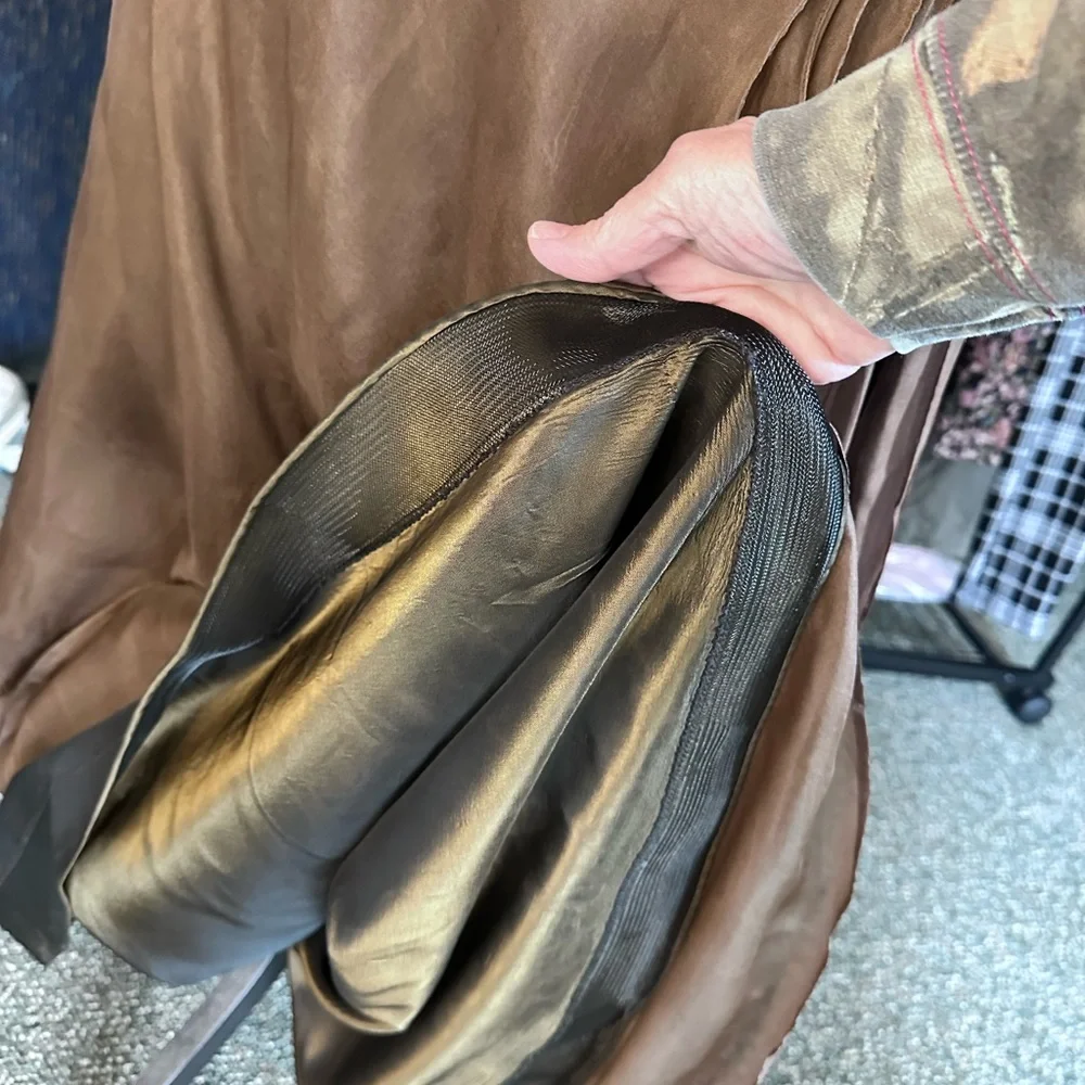 Yoly Munoz Strapless Brown Embroidered Silk Evening Gown - Picture 5 of 6